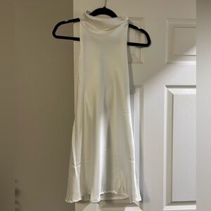 NWT Satin Cowl Halter Neck Mini Dress